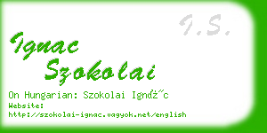 ignac szokolai business card